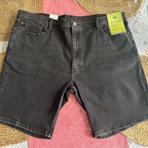 Levi’s Mens 412 Slim Fit Denim Shorts Size 42 Wax Black Dark Wash Stretch Fabric